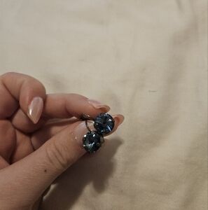 Sabika Inspired Elegant Blue Crystal Earrings